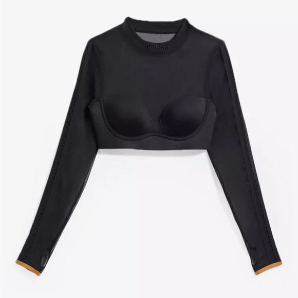 ⭐️ Host Pick 🌟 NWOT Adidas x Beyonce Ivy Park Mesh Crop Top - Black - Size M - Picture 9 of 16